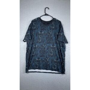 Black Panther Shirt Mens 2XL Black All Over Graphic Tee T-Shirt Marvel Comics